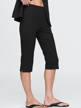 Gap High Rise Ponte Capri Pants Black Size L NWOT